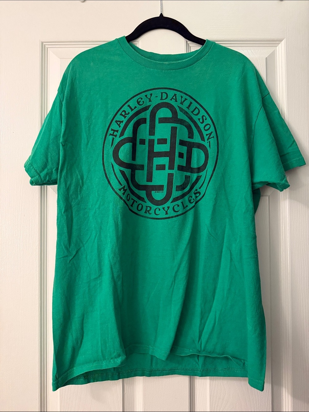 Harley-Davidson Green Tee with Black Celtic Logo